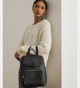 Lauren Ralph Lauren Mochila Cameryn de piel granulada negro