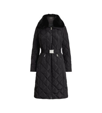 Lauren Ralph Lauren Płaszcz puchowy z czarnym sztucznym futerkiem