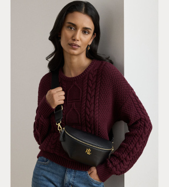 Lauren Ralph Lauren Sac banane en cuir Marcy noir