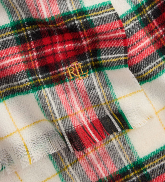 Lauren Ralph Lauren Ensemble écharpe et bonnet en tricot blanc, rouge