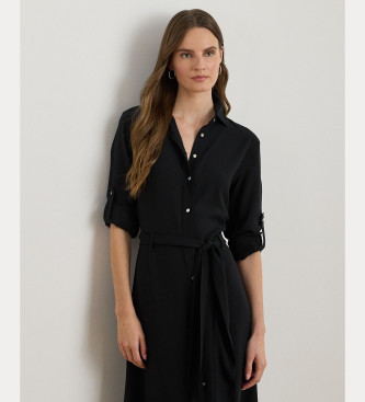 Lauren Ralph Lauren Shirt dress in black double-faced georgette