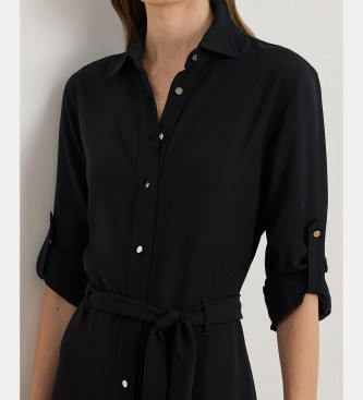 Lauren Ralph Lauren Shirt dress in black double-faced georgette