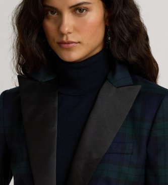 Lauren Ralph Lauren Blazer de sarga Black Watch con raso multicolor