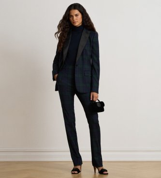 Lauren Ralph Lauren Blazer de sarga Black Watch con raso multicolor