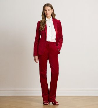 Lauren Ralph Lauren Blazer en velours stretch avec liseré rouge