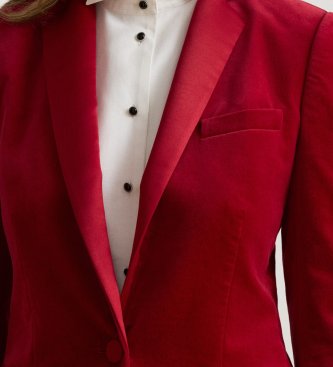 Lauren Ralph Lauren Blazer en velours stretch avec liseré rouge