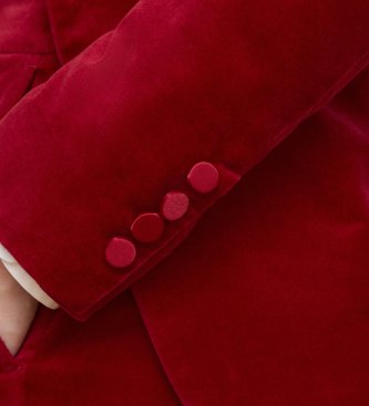 Lauren Ralph Lauren Blazer en velours stretch avec liseré rouge