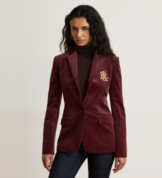 Lauren Ralph Lauren Blazer en velours côtelé de coton avec écusson grenat