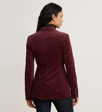 Lauren Ralph Lauren Blazer en velours côtelé de coton avec écusson grenat