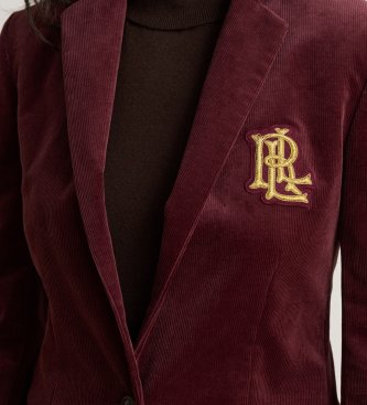 Lauren Ralph Lauren Blazer en velours côtelé de coton avec écusson grenat
