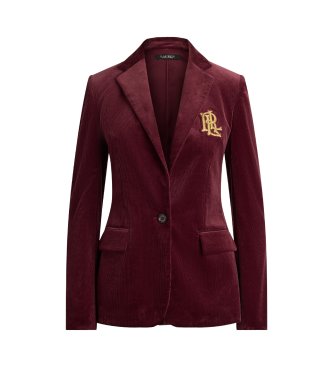 Lauren Ralph Lauren Blazer en velours côtelé de coton avec écusson grenat
