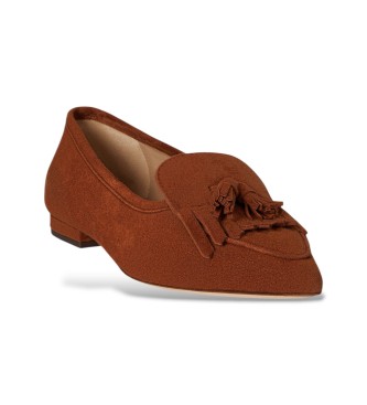 Lauren Ralph Lauren Balerinke Londyn iz rjavega ovčjega semiša