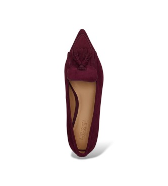 Lauren Ralph Lauren Balerinke Londyn iz ovčjega semiša v bordo barvi
