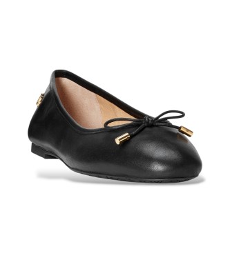 Lauren Ralph Lauren Balerinke Jayna v črnem usnju