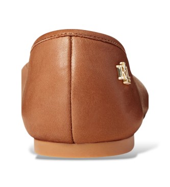 Lauren Ralph Lauren Rjave usnjene balerinke Jayna