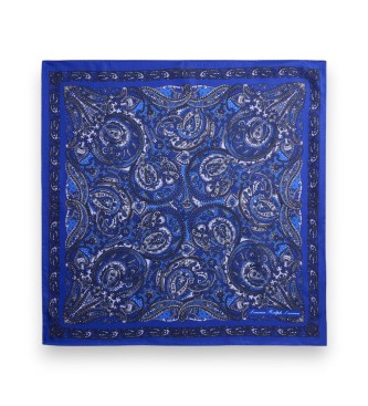 Lauren Ralph Lauren Bandana in seta con motivo paisley blu navy lavato a sabbia