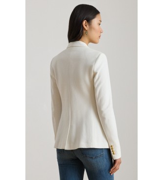 Lauren Ralph Lauren Witte jacquard blazer met torsadepatroon