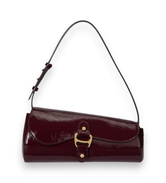 Lauren Ralph Lauren Srednja široka torba Tasha v bordo lakastem usnju