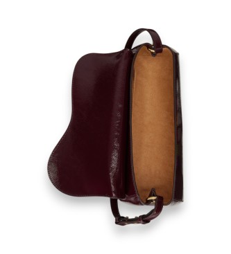 Lauren Ralph Lauren Srednja široka torba Tasha v bordo lakastem usnju