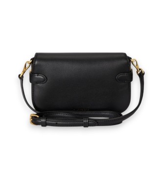 Lauren Ralph Lauren Blaike majhna usnjena torbica za čez kožo črna