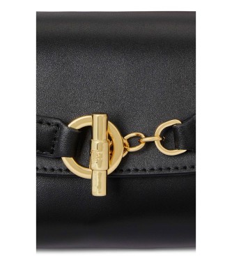 Lauren Ralph Lauren Blaike majhna usnjena torbica za čez kožo črna