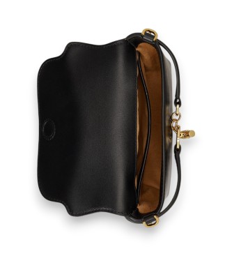 Lauren Ralph Lauren Blaike majhna usnjena torbica za čez kožo črna