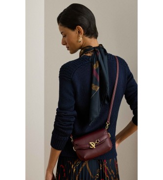 Lauren Ralph Lauren Blaike majhna usnjena križna torba bordo barve