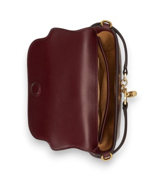 Lauren Ralph Lauren Blaike majhna usnjena križna torba bordo barve