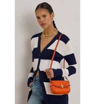 Lauren Ralph Lauren Blaike majhna oranžna usnjena torbica za čez kožo