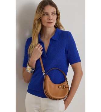 Lauren Ralph Lauren Bolsa transversal pequena Tasha de couro marrom