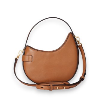 Lauren Ralph Lauren Bolsa transversal pequena Tasha de couro marrom