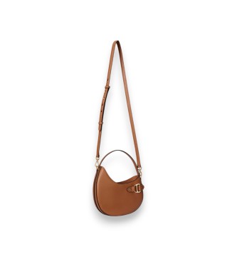 Lauren Ralph Lauren Bolsa transversal pequena Tasha de couro marrom