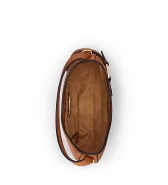 Lauren Ralph Lauren Bolsa transversal pequena Tasha de couro marrom