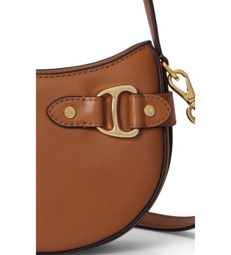 Lauren Ralph Lauren Bolsa transversal pequena Tasha de couro marrom