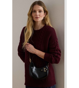 Lauren Ralph Lauren Tasha kleine lakleren crossbody tas zwart