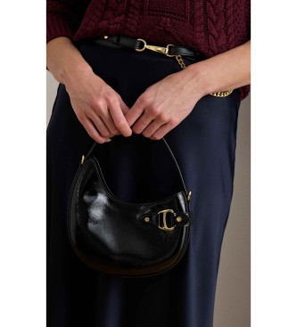 Lauren Ralph Lauren Tasha kleine lakleren crossbody tas zwart