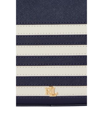 Lauren Ralph Lauren Danni mellemstor taske i læder med marineblå striber
