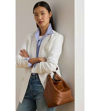 Lauren Ralph Lauren Grote bruine leren tas Tasha