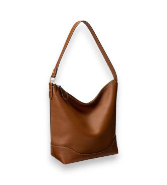 Lauren Ralph Lauren Grote bruine leren tas Tasha