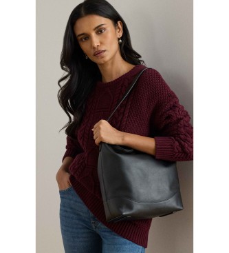 Lauren Ralph Lauren Borsa a secchiello grande in pelle nera Tasha