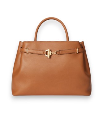 Lauren Ralph Lauren Borsa a tracolla grande in pelle marrone Blaike