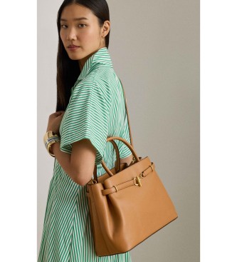 Lauren Ralph Lauren Borsa a tracolla grande in pelle marrone Blaike