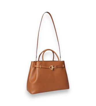Lauren Ralph Lauren Borsa a tracolla grande in pelle marrone Blaike