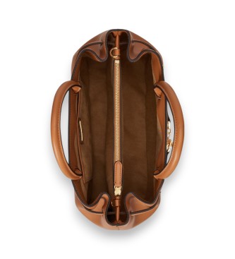 Lauren Ralph Lauren Borsa a tracolla grande in pelle marrone Blaike