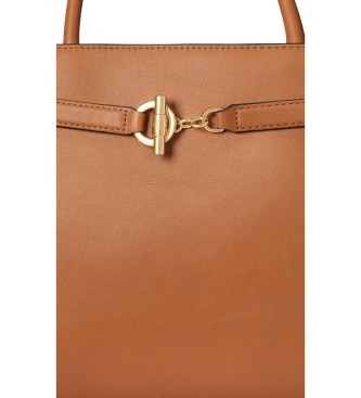 Lauren Ralph Lauren Borsa a tracolla grande in pelle marrone Blaike