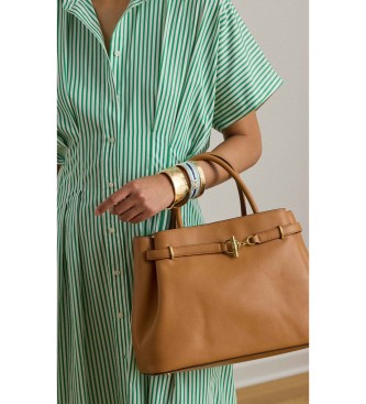 Lauren Ralph Lauren Borsa a tracolla grande in pelle marrone Blaike