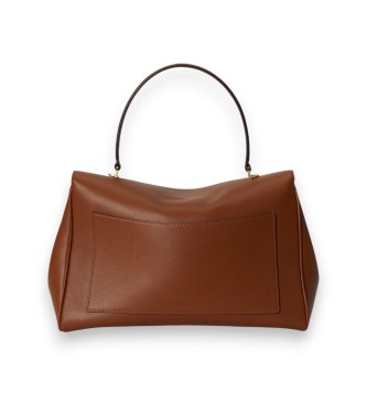 Lauren Ralph Lauren Bolso satchel Farrah mediano de napa marrón