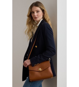 Lauren Ralph Lauren Srednja rjava usnjena torbica satchel Farrah