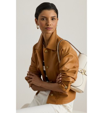 Lauren Ralph Lauren Mellem Tasha-taske i offwhite læder