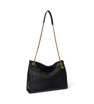 Lauren Ralph Lauren Zwarte Bradley tote tas van gekorreld leer